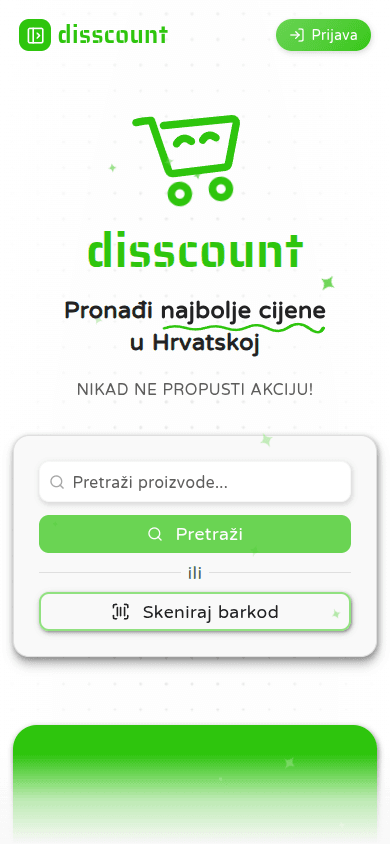 Disscount aplikacija na mobitelu